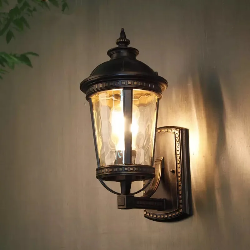 HAWBOIRRY LED European-style landscape courtyard community villa park street waterproof American retro outdoor balcony wall lamp