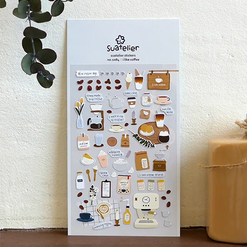 

1 Pc I Like Coffee DIY Decorative Stickers PVC Scrapbooking Korean Stationery Planner Stickers