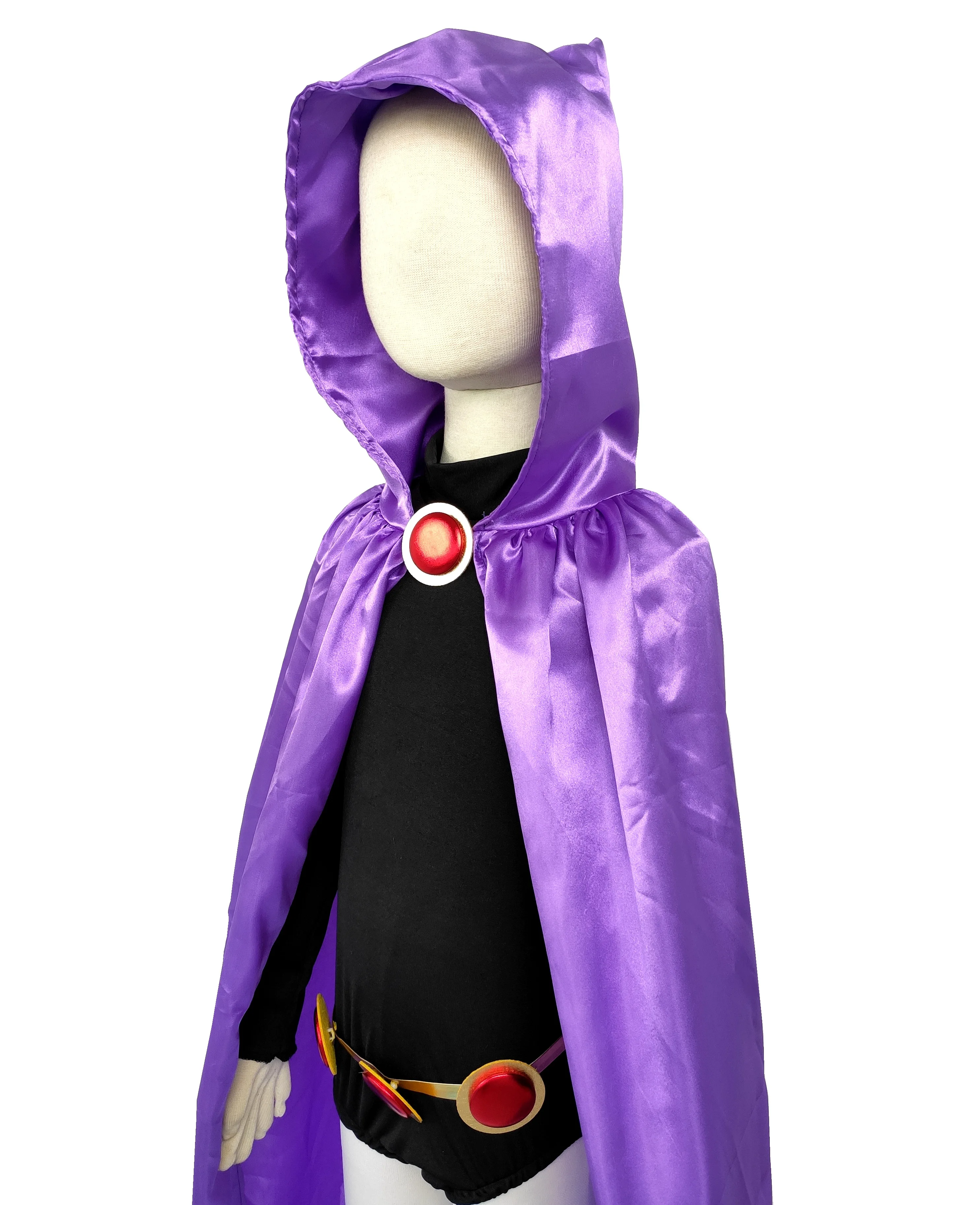 Deluxe Teen Titan Raven Girls Costume for Cosplay & Halloween - 4 Piece Set Birthday Party Outfit image 5