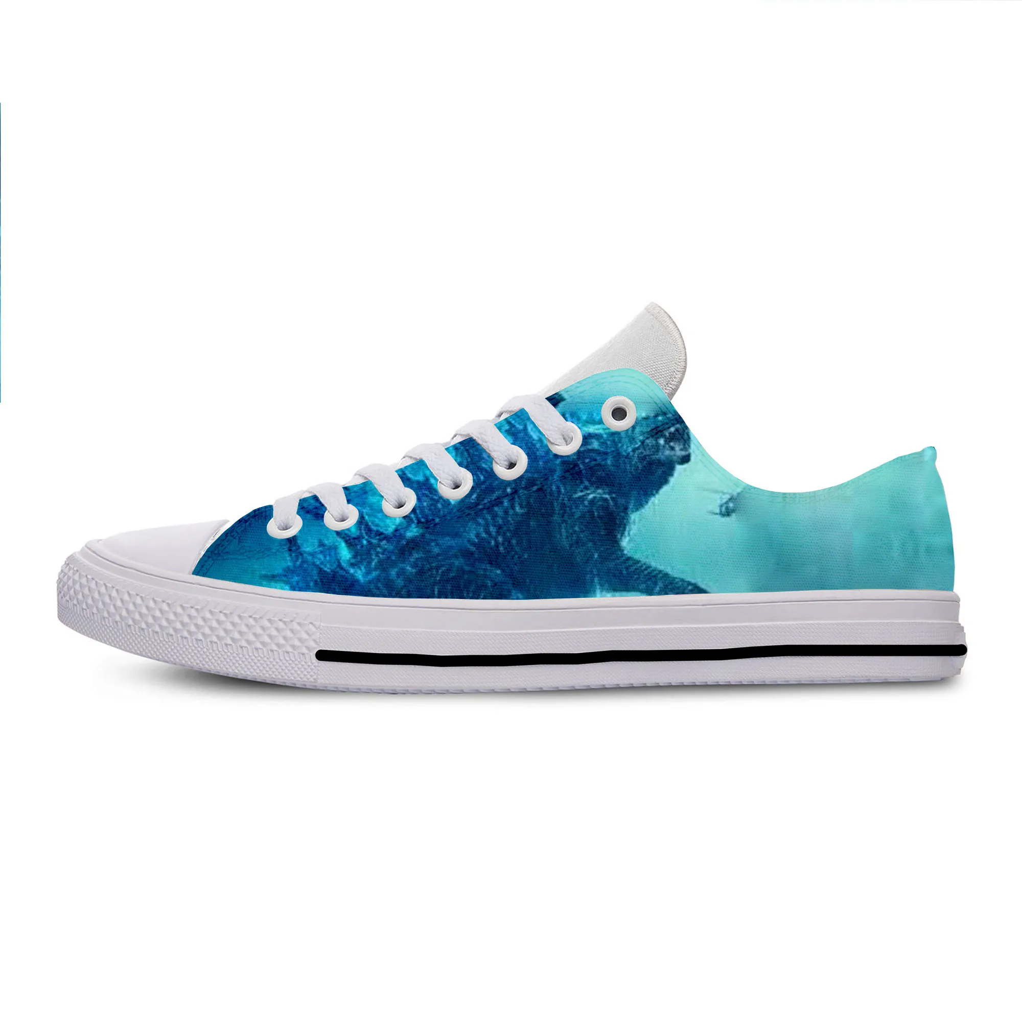 

2019 Hot Cool Fashion New Summer Sneakers Handiness Casual Shoes 3D Printed Cartoon Funny Fantasy Movie For Men Women Godzilla
