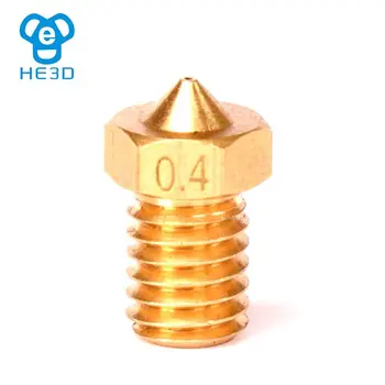 

10pcs HE3D M6 Nozzle for 3d printer hot end v5 v6 Size 0.4mm pure copper brass Printhead mk8 Extruder For 1.75MM