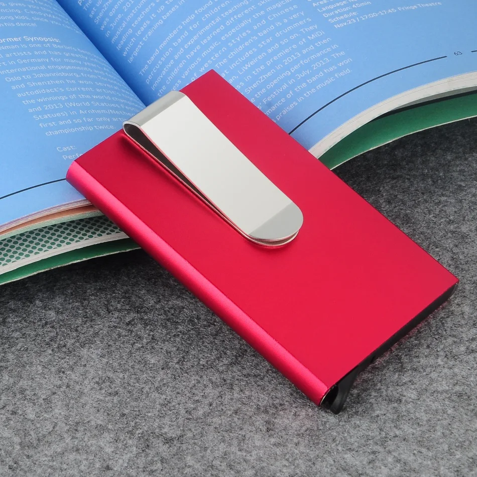 

Metal Business ID Travel Card Wallet Automatic Pop Up ID Credit Card Holder Men Women Business Card Case Stainless Steel Clip #D