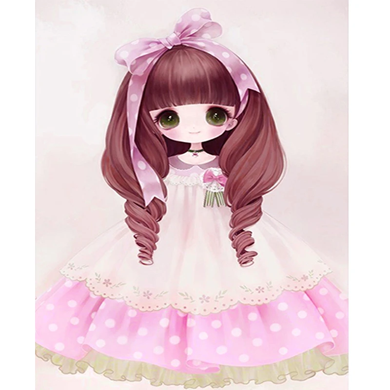 DIY 5D Bande Dessinée fille image PLEIN Diamant Mosaïque motif Diamant