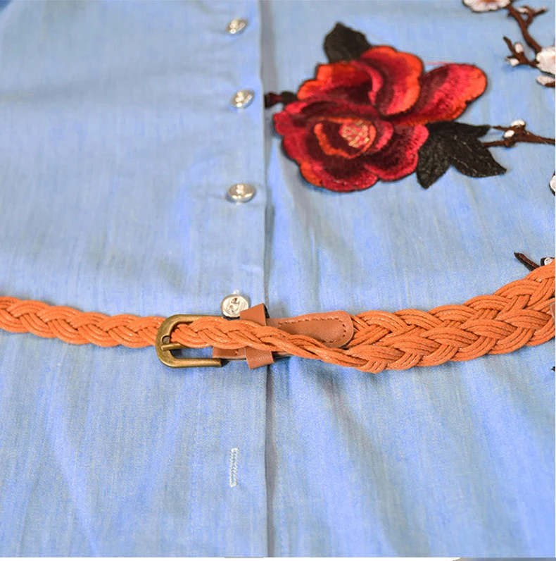 Весна Плюс Размер 6XL футболки Топы женские новые с длинным рукавом джинсы Блузка blusa вышитые цветочные femininas рубашки с поясом