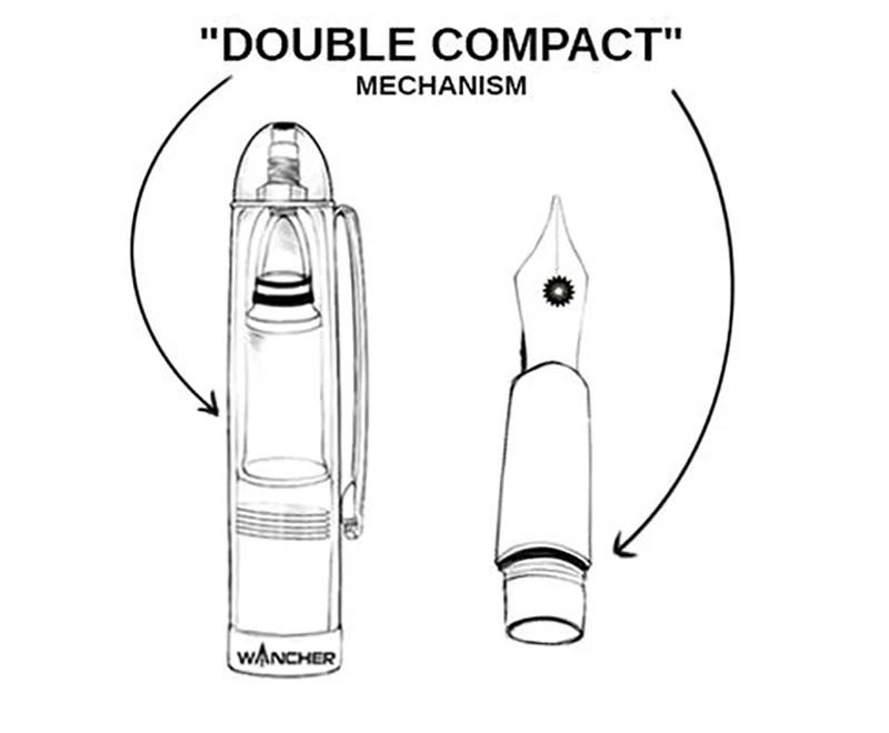 WANCHER перьевая ручка металл и прозрачная большая емкость тонкая точка 0,5 мм 3 способа заправки