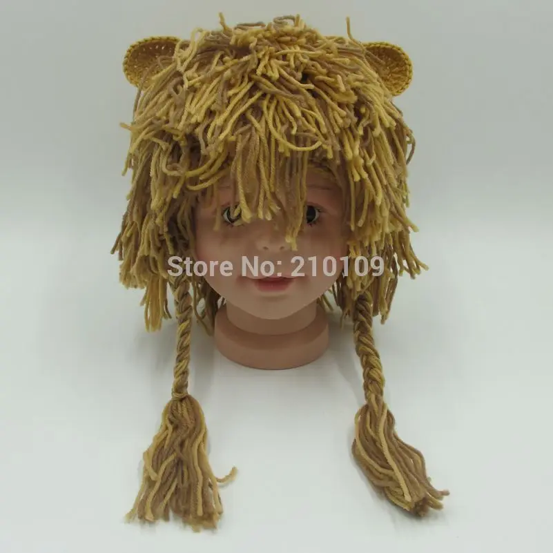 Mr. Kooky Kid Lions Beanie для мальчиков и девочек милые животные для париков шапок ручной работы зимние теплые Детские День рождения Хэллоуин Рождество Забавный сумасшедший подарок - Цвет: 3 to 8 Years Size