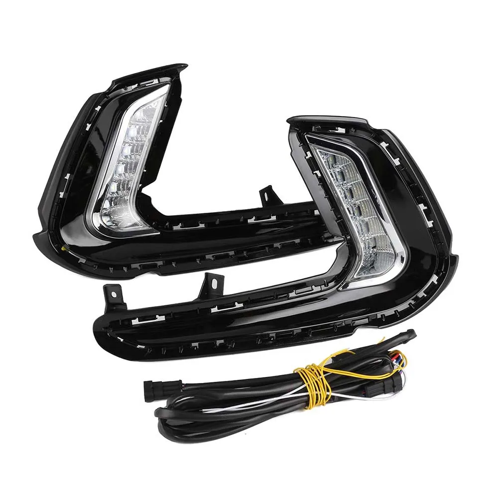 

For Hyundai Elantra 2016-2017 2X LED Car Lights DRL Daytime Running Light White Yellow Turn Signal