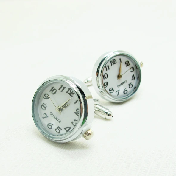 New Watch Cufflinks Real Clock Cuff links With Battery Cufflings