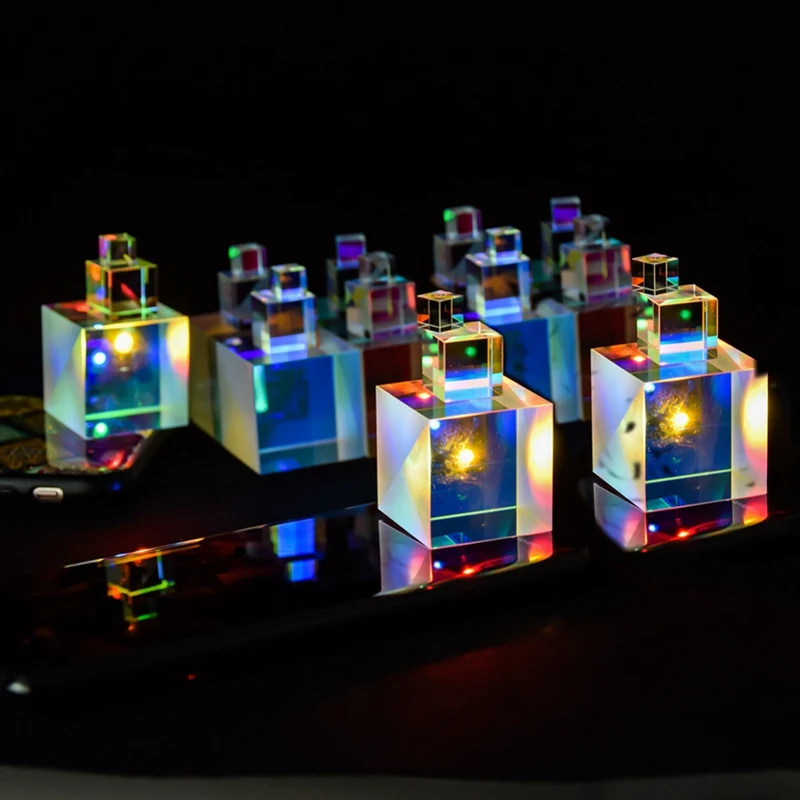 Призма с оптическим стеклом куб красочный бракованный комбинированный сплиттер крестообразная дихроичная куб RGB призматическое стекло