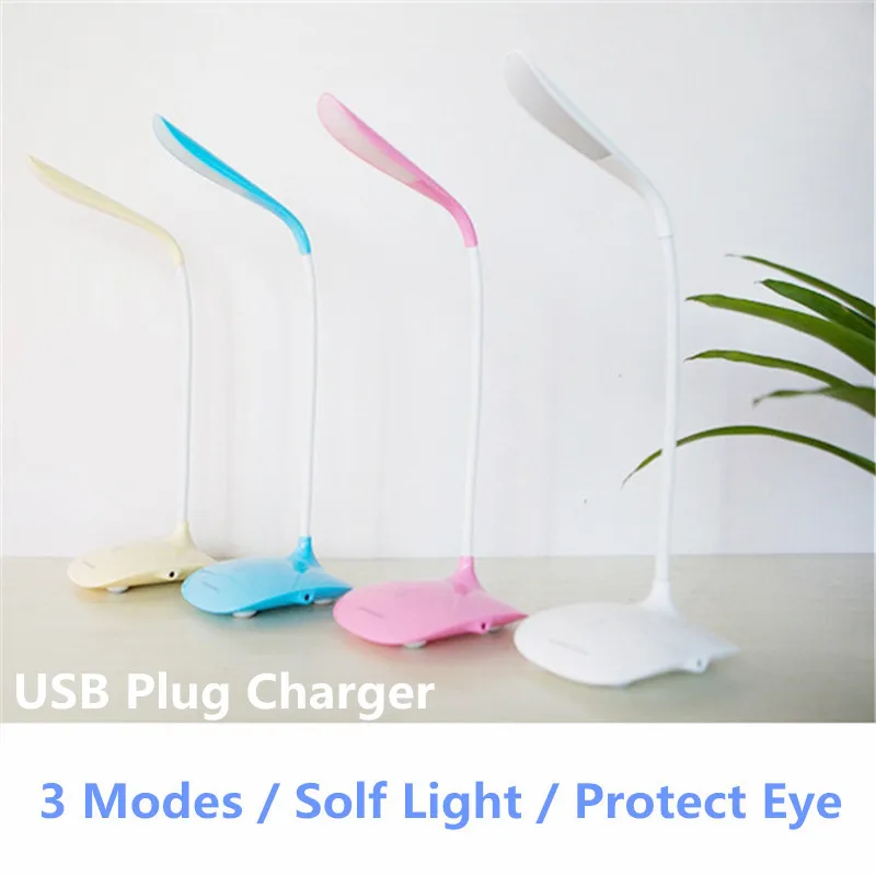 USB LED Touch Switch Desk Lamp Led Table Lamps Children Eye Protection Student Study Reading Dimmer Foldable Rechargeable