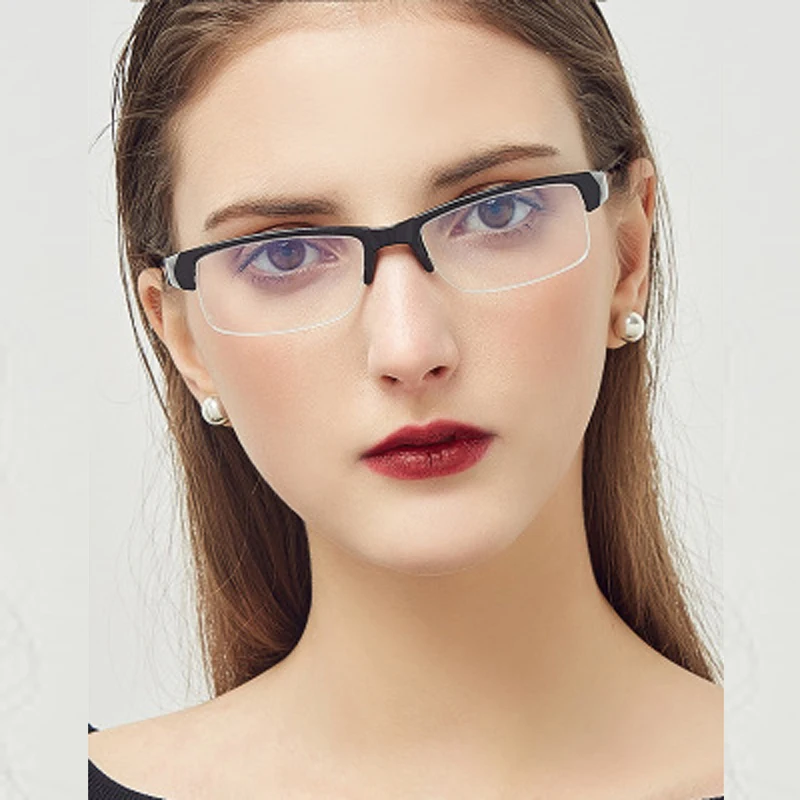 -1 -1.5 -2 -2.5 -3 -3.5 -4 Myopia Glasses Half Frames With Degree Women Men Short-sight Eyewear Radiation Protection Spectacles (3)