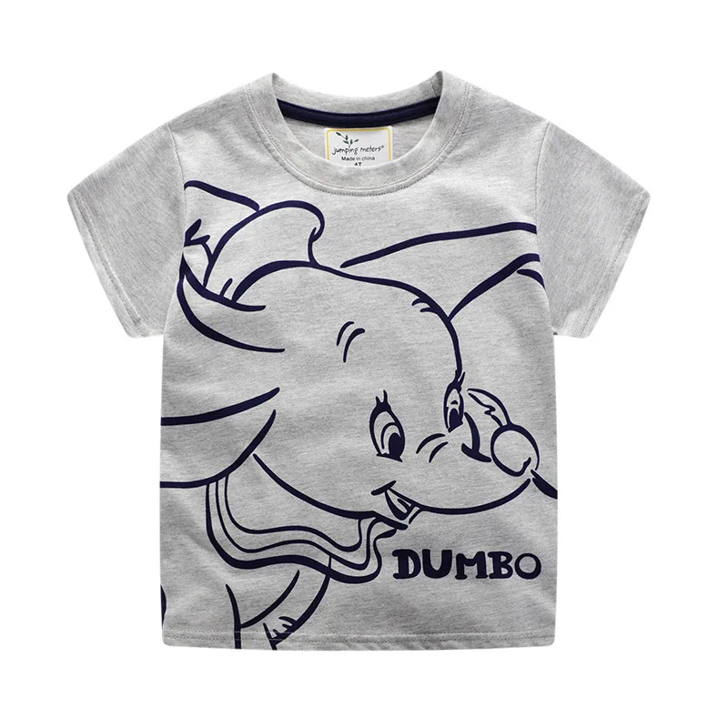 Летняя футболка для маленьких мальчиков, милые хлопковые топы с короткими рукавами и принтом животных, футболки для детей, детская