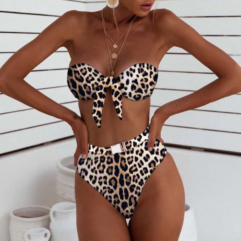 bandeau bikini sets high waisted