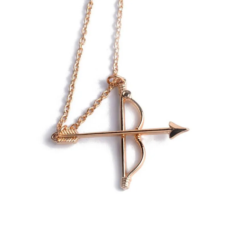 

New Arrival Fashion Gold Color Necklace Bow and Arrow Pendants For Women &Men Wholesale 20pcs/lot