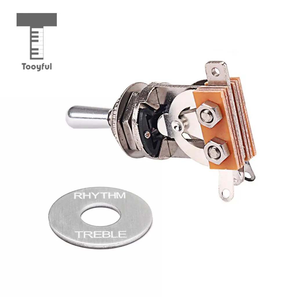 Tooyful Electric Guitar 3 Way Toggle Switch with Rhythm Treble Washer Ring Set Musical Intrument Parts