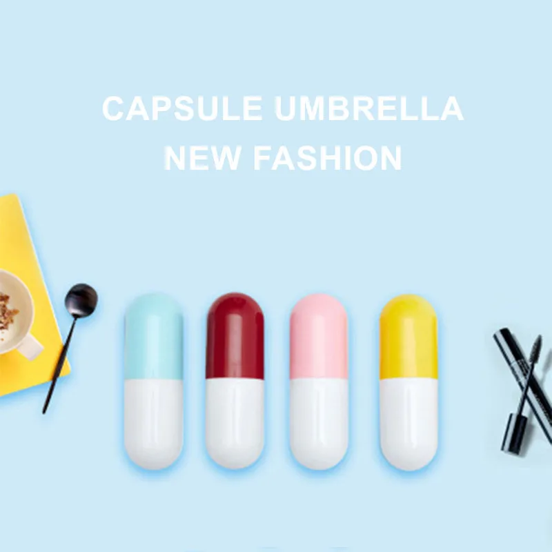 

DMBRELLA High Quality Capsule Mini Pocket Umbrella Windproof Folding Sunny and Rainy Umbrellas Women Compact Rain Parasol DM005
