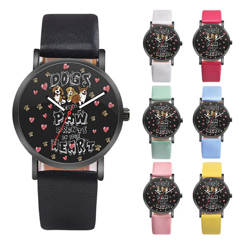 Newly Design Watch Women Leather Strap Cute Girls Animal Colorful Casual Alloy Analog Quartz Round Watch relogio feminino M23 (1)