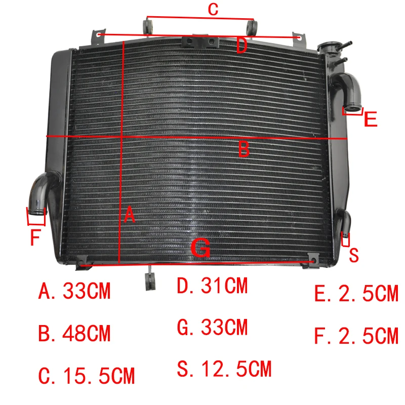 Мотоцикл Алюминиевый сменный радиатор охлаждения двигателя для KAWASAKI GTR1400 2008- ZG1400ABF ZX-14R ZX14R ZX 14R 2012