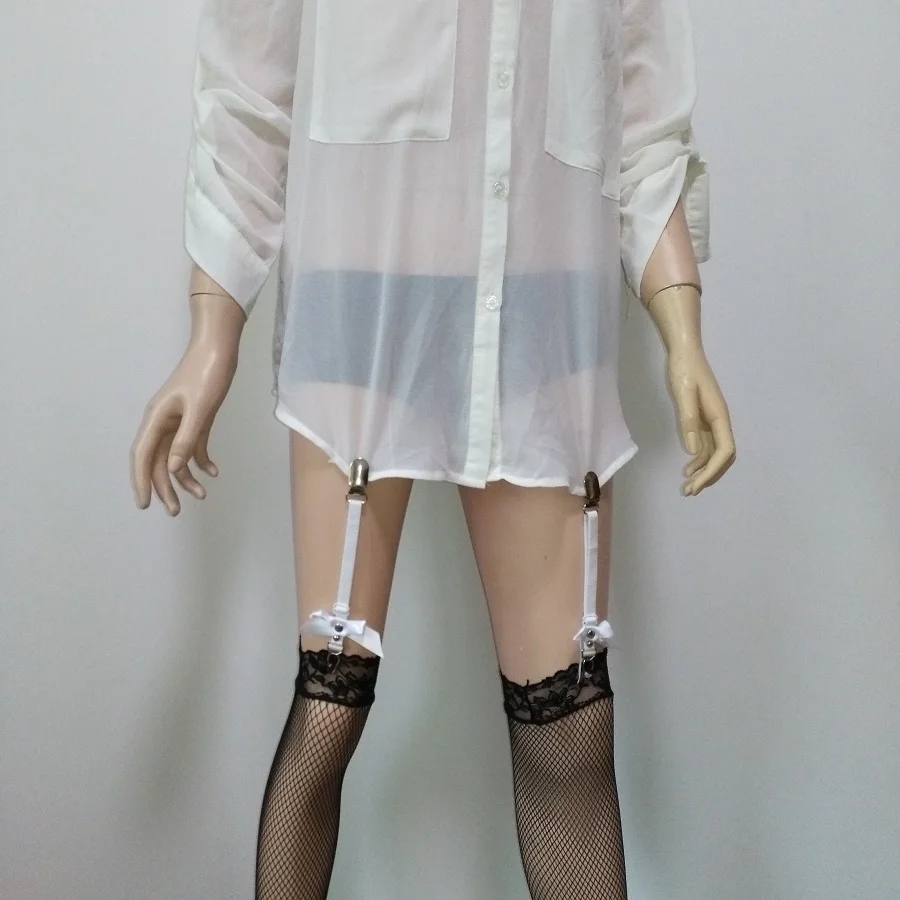 Women Sexy Harajuku Punk garters belt Handmade bowknot Metal Clip and