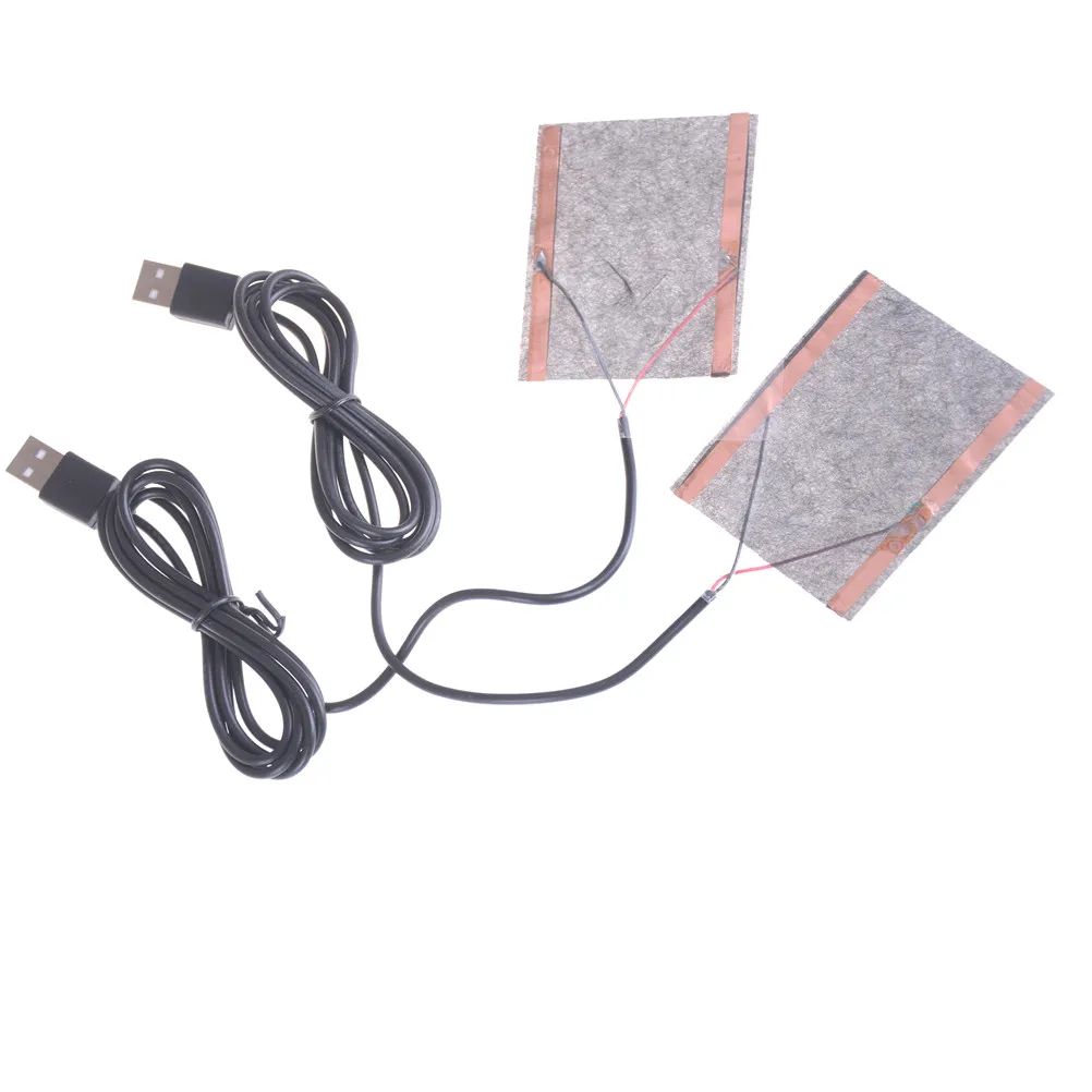 2 шт. переносной USB Нагреватель Зима волокно нагреватель углерода Электрическая грелка подушки теплая пластина для обувь Гольфы Мышь Pad 8*10 см