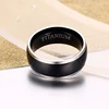 Vnox 8mm AUM OM Black Ring for Men Titanium Casual Simple Male Accessories Religious Faith Jewelry ► Photo 3/6