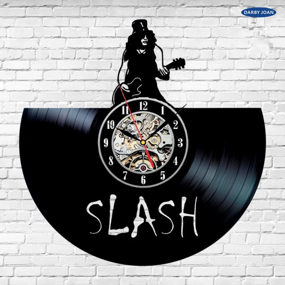 Настенные часы Slash с виниловой пластиной современное винтажное украшение для