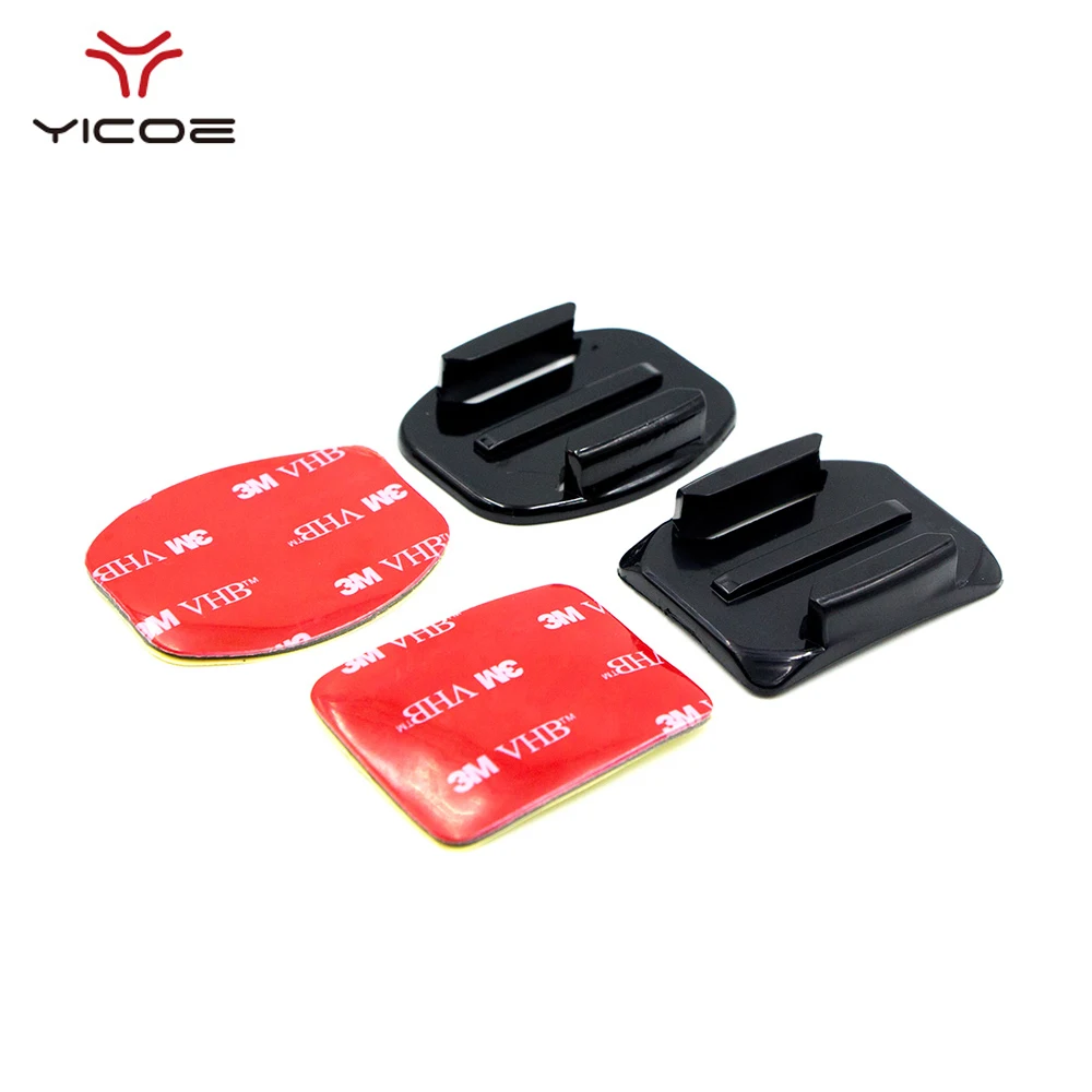 

4pcs Set Flat Curved Helmet Base Adhesive Mount +3M VHB Stickers For Go Pro Hero 6 5 4 3 Xiaomi yi 4K SJ4000 Camera Accessories