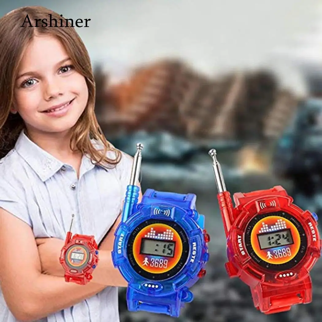 100 м дисплей портативная рация без игрушки способ 3 года красный помех два синий 50 дети цифровой портативный часы портативная мини