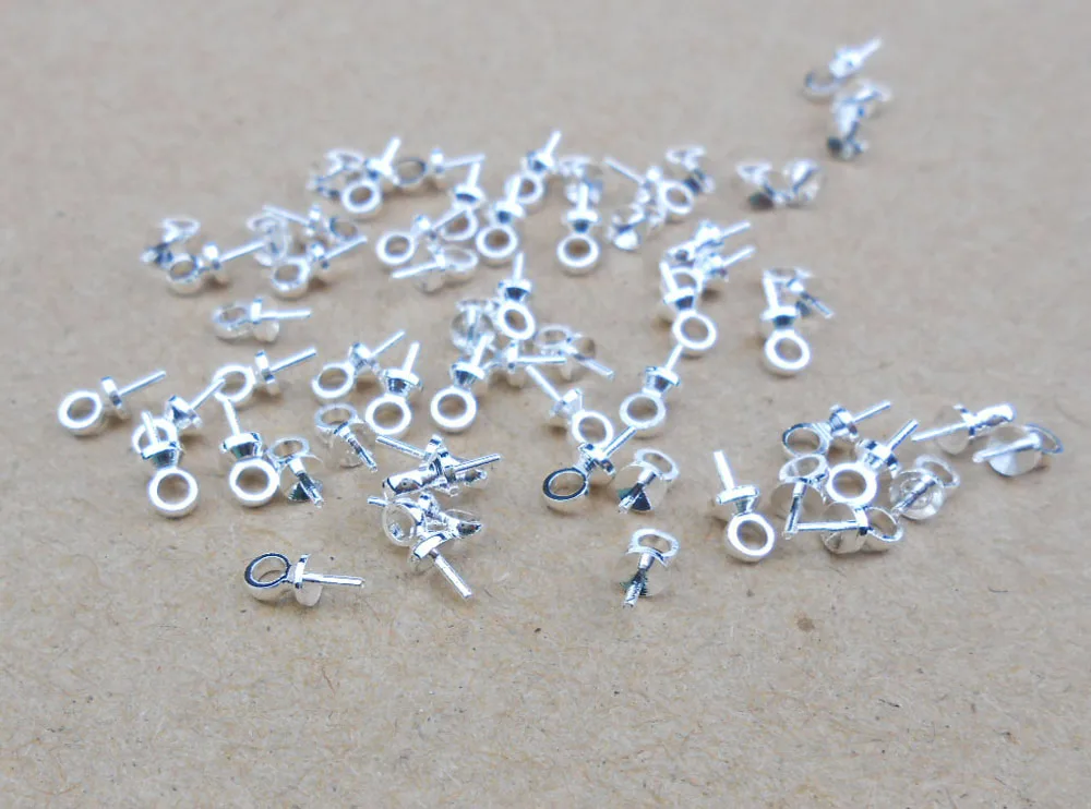 

Wholesale DIY Jewelry Findings 925 Sterling Silver Bail Connectors Pendant Beads Cap For Pearl,Crystal Bead