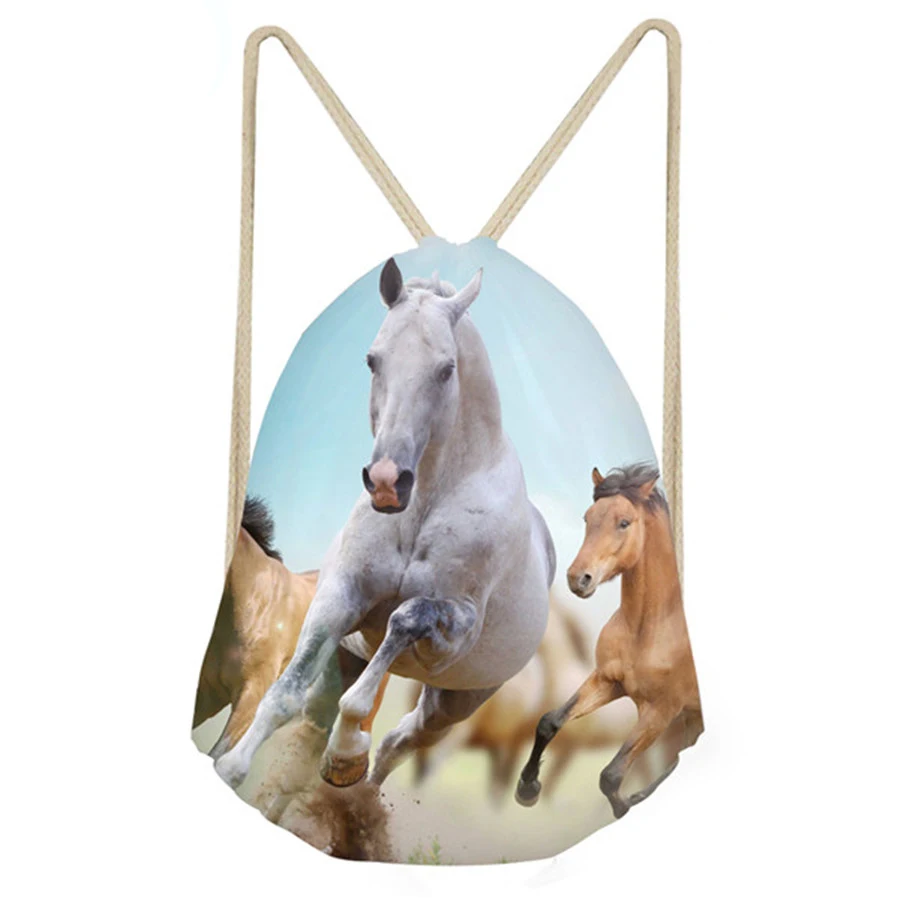 Colorful Animal Horse Pattern Men Women Drawstring Bags Back pack Bags Small Fashion Multifunction Shoes Storage Women's Bolsa Colorful Animal Horse Pattern Men Women Drawstring Bags Back pack Bags Small Fashion Multifunction Shoes Storage Women's Bolsa