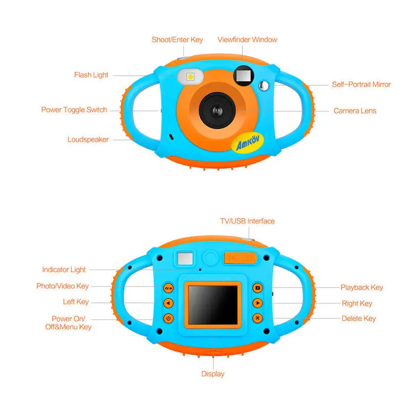 Новая Обновленная литиевая батарея мини Детская камера s 5MP HD проекция цифровая камера Fotografica цифровая портативная Милая Детская Шея