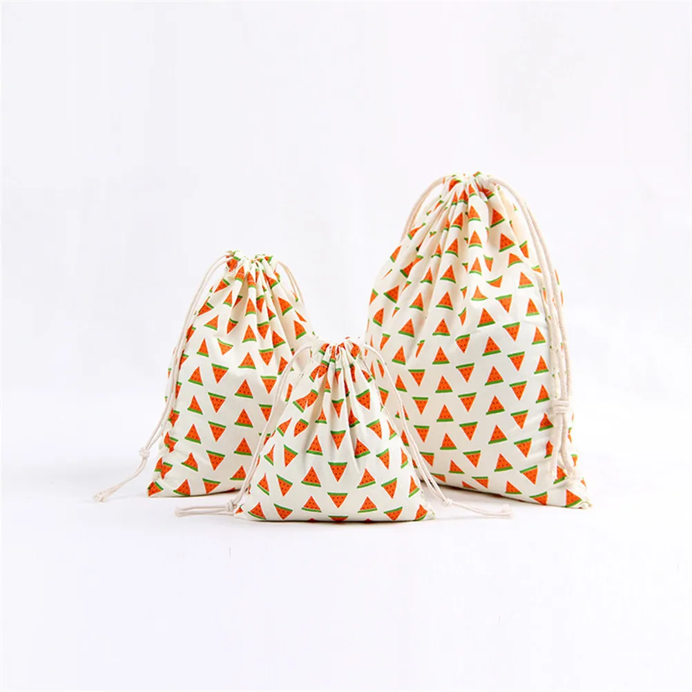 

Summer Style Fruit Bags Shoe Travel Pouch Portable Drawstring Storage Bags Women Canvas/ Cotton Drawstring Bag