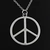 New Fashion Peace Symbol Pendants Round Cross Chain Short Long Mens Womens Silver Color  Necklace Jewelry Gift ► Photo 2/3