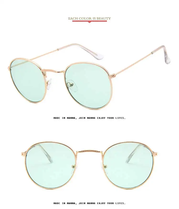 Круглые Солнцезащитные очки женские брендовые дизайнерские винтажные металлические недорогие солнцезащитные очки для женщин высококачественные очки ретро маленькие круглые очки