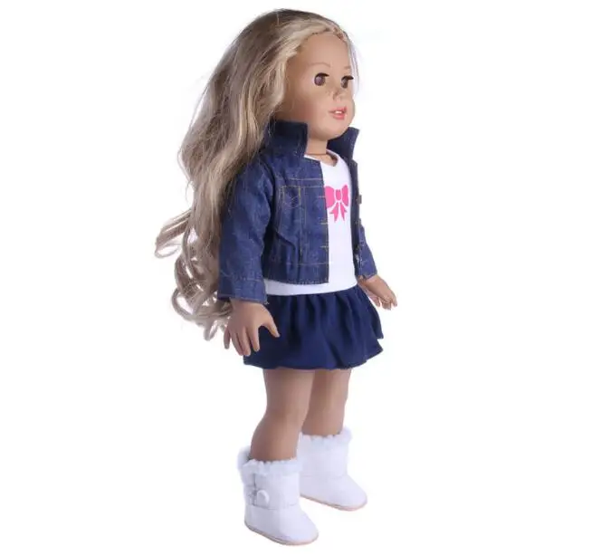 4 шт./компл. Соединенные Штаты куклы девушки комплект одежды зимнее пальто для девочек платье с юбкой-пачкой+ леггинсы для девочек 18 дюймов комплект кукольной одежды подходит 43 см для ухода за ребенком для мам, детские куклы