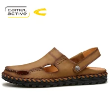 Camel Active/Брендовая обувь; Новинка года; летние мужские сандалии; Дизайнерские мужские тапочки из натуральной кожи; модная мужская пляжная обувь