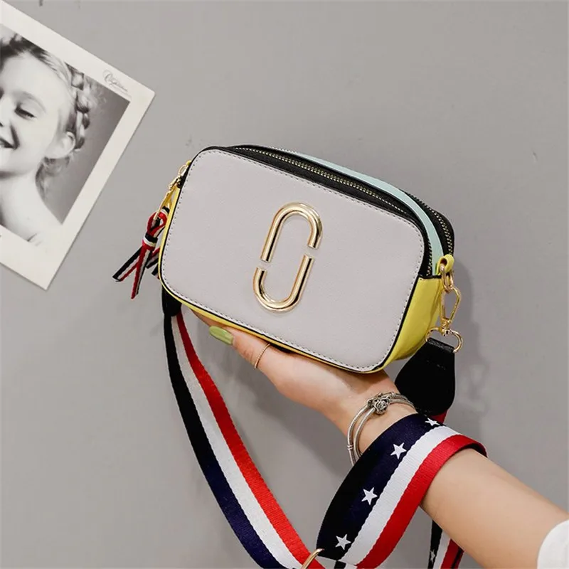 

6 Color Famous Designer Women Purses and Handbags Panelled Wide Straps Shoulder Messenger Bags Clutch Purses