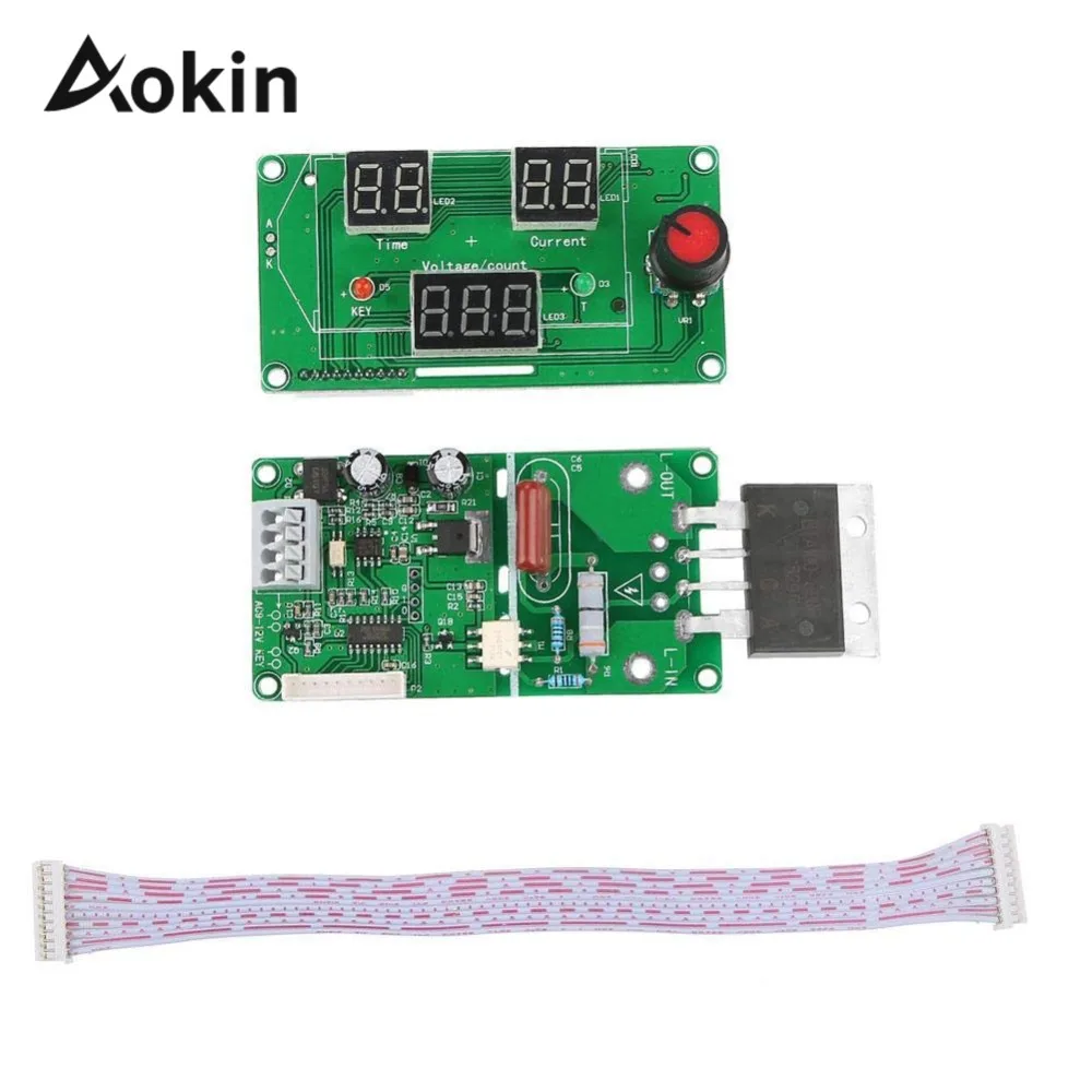 100A 40A Digital single Pulse Encoder Spot Welder Welding Machine Transformer Controller Board Time Control LED display ny d02 double pulse encoder time current spot welding controller control board with adjustable digital display