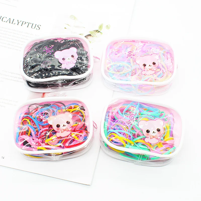 

150pcs/bag Disposable Elastic Hair Bands Hair Ring for Girls Head Rope Ponytail Holder Rubber Band Scrunchies Kids Accessories