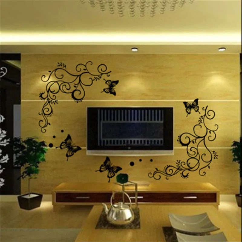 Popular Butterfly Removable Television Wall Sticker Home Room Stickers
