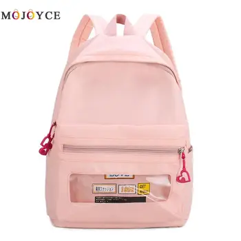 

Printing Nylon Women Backpack Preppy Style Large Capacity Travel School Bagpack Solid Color Backpack Female