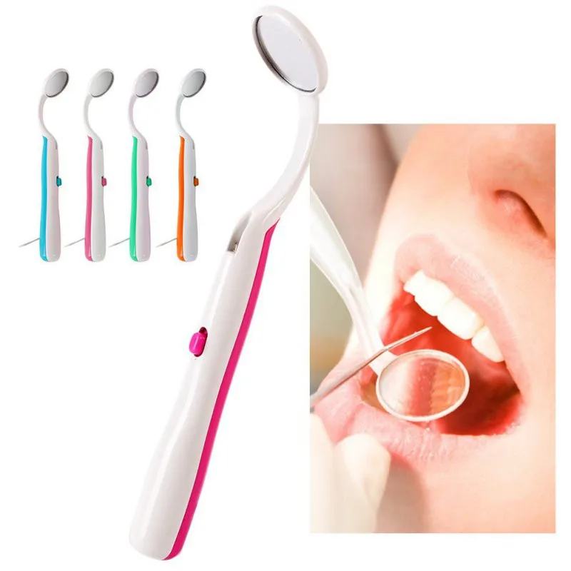Уход за полостью рта яркое прочное стоматологическое зеркало с светодиодный светильник многоразового использования