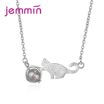 JEMMIN 925 Sterling Silver Pendant Necklace Pink Gray Opal Popular Women Appointment Jewelry Design Fashion High Quality