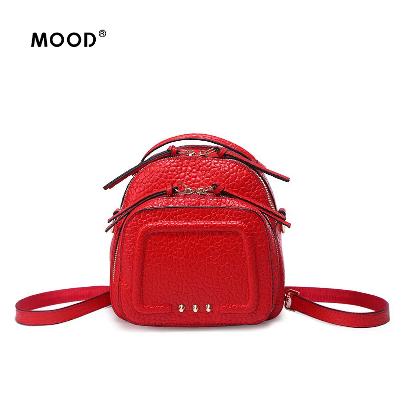 MOOD backpack cowhide beautiful fashion Detachable shoulder character Stone texture The backpack quality guarantee free shipping