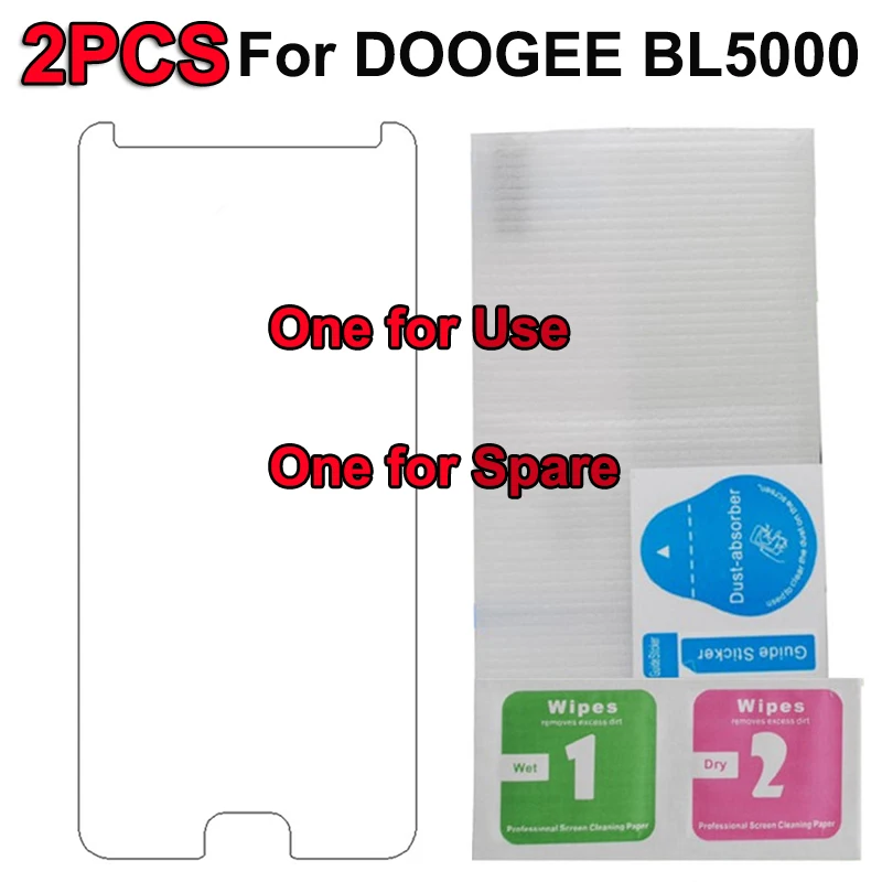 

2PCS High Quality 9H 2.5D Front Phone LCD Film For Doogee BL5000 Screen Protector For Doogee BL5000 Tempered Glass Phone Film ^