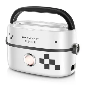 

Heated Bento Box 15.3x25x13cm Ceremic Bowls Food Containers with Compartments 220v 250w Cutlery Set