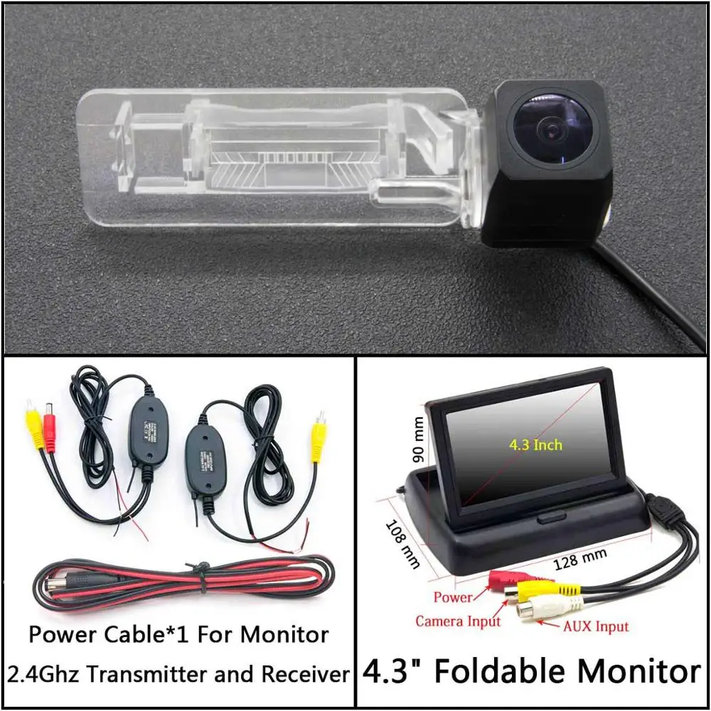 C Wireless 4.3inch F Full HD камера заднего вида для Smart Fortwo 451 четыре/Smart ED автомобильный парковочный ЖК-монитор заднего вида - Название цвета: C Wireless 4.3inch F