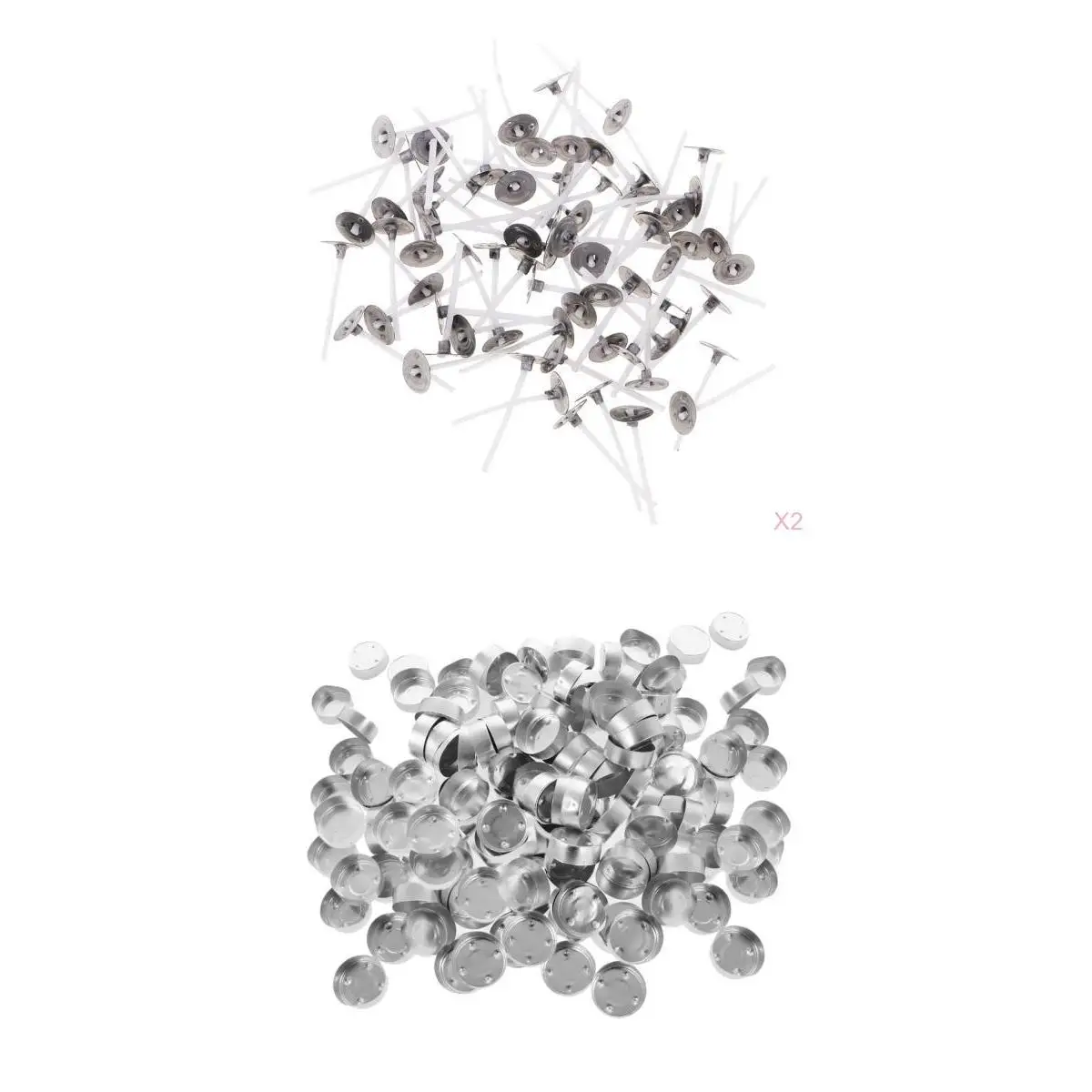400 Aluminum Empty Tealight Cup Case Candle Wax Container Box & Candle Wicks