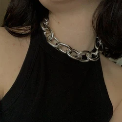 Enlace cadena Retro Punk exagerado Metal tema collar de Mujer Simple cadena personalidad collar cadenas nuevo Enlace cadena Retro Punk exagerado Metal tema collar de Mujer Simple cadena personalidad collar cadenas nuevo