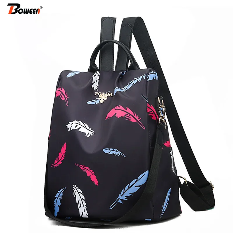 

Oxford Women Backpack School Bagpack for Girls Preppy Style Casual Printing Back Pack Antid Theft Youth Back Bag New 2019